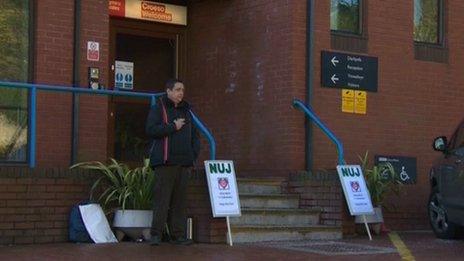 Lone protester in Bangor