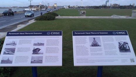 Portsmouth Naval Memorial information panel