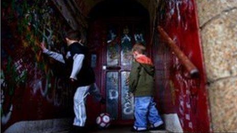 Children playing football