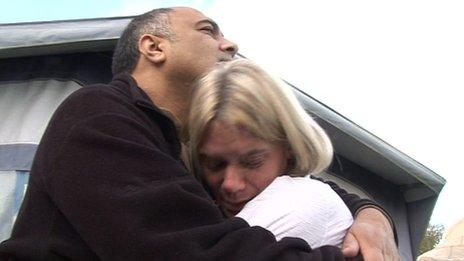 Asa and Gwen Pryke hugging