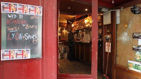 View of the Smoking Dog pub in Lyon on Thursday