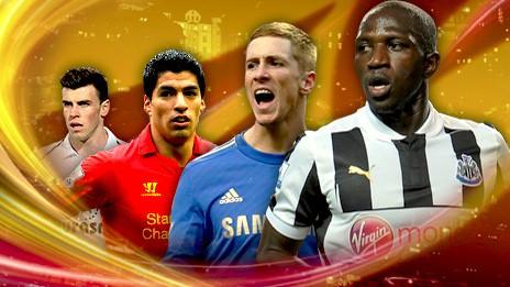 Gareth Bale, Luis Suarez, Fernando Torres and Moussa Sissoko