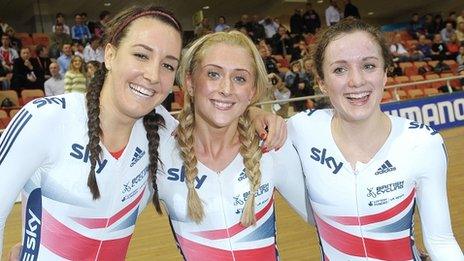 Dani King, Laura Trott and Elinor Barker