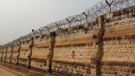 The wall of Juba jail