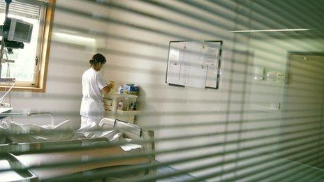 Hospital room and nurse