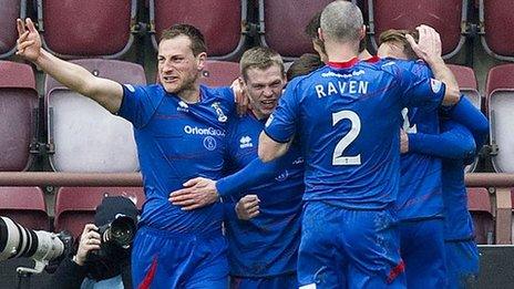 Inverness players celebrating