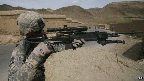 File image of US soldier in Wardak province, Afghanistan