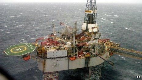 Buzzard platform in the North Sea