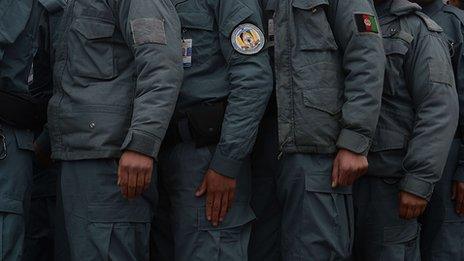 Afghan policemen in Kabul. Photo: February 2013