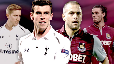 Lewis Holtby, Gareth Bale, Joe Cole, Andy Carroll