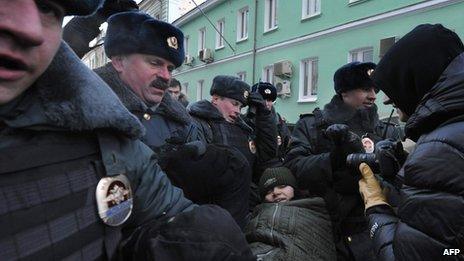 Gay rights protest in Russia