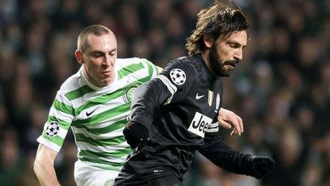 Celtic skipper Scott Brown in action against Juventus