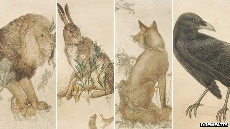 The Lion, The Hare, The Fox and The Raven by Philip Webb