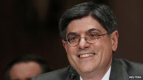 Jack Lew testifies before Congress in Washington DC 13 February 2013