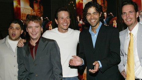 Mark Wahlberg with the cast of Entourage