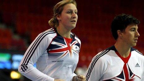 Great Britain's pole vaulters Holly Bleasdale (left) and Steve Lewis