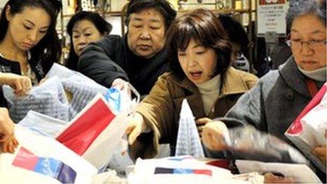 Shoppers at a store in Tokyo