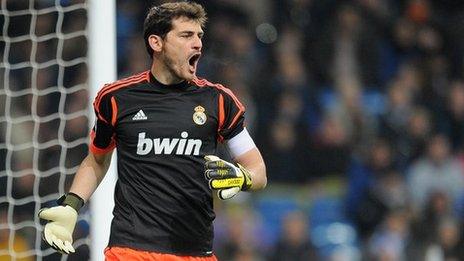 Real Madrid goalkeeper Iker Casillas