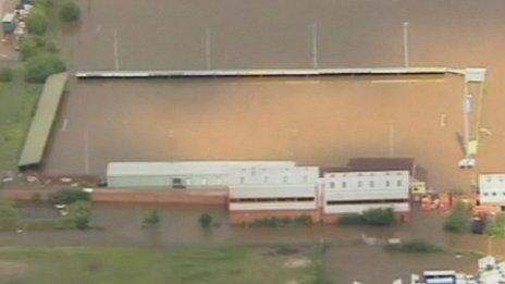 Meadow Park, home of Gloucester City FC, was ruined by flooding in 2007