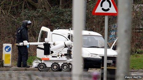 Bomb disposal officer at scene