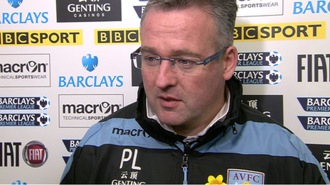 Aston Villa manager Paul Lambert