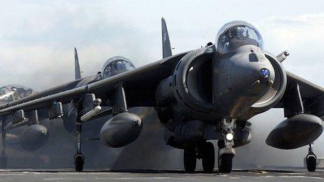 A Harrier jump jet at RAF Cottesmore