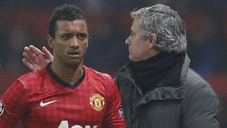 Jose Mourinho with Nani