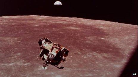 Apollo 11 leaves the moon in 1969