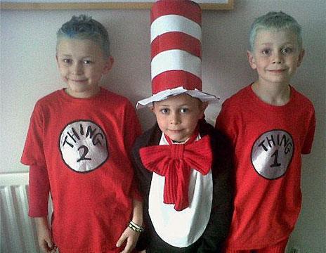 Cat in the Hat and Thing 1 and Thing 2