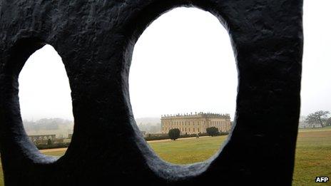 Sculpture by British artist William Turnbull at Chatsworth House