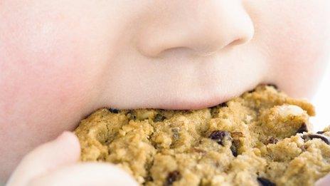 Child eating a biscuit