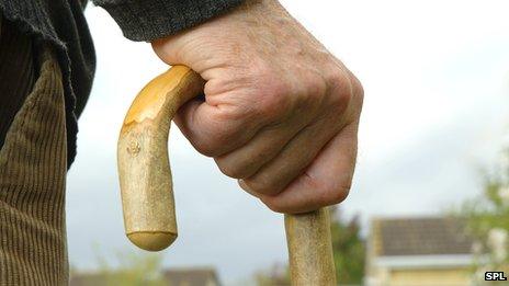 Man walking with a stick