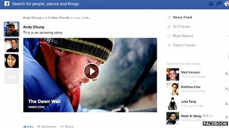 Screenshot of Facebook in 2013