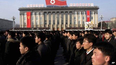 North Koreans rally in support of their government in Pyongyang. Photo: 7 March 2013