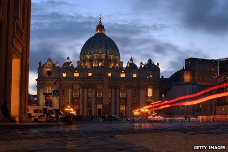 St Peter's Square at night