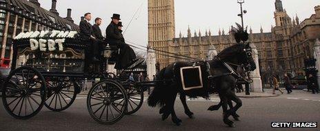 Debt jubilee campaigners in Westminster