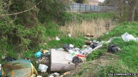 Before... Rhyl Cut was once used as a dumping ground