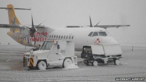 Snow at Guernsey Airport