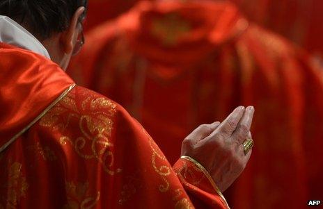 Cardinals attend Mass at St Peter's Basilica, 12 March