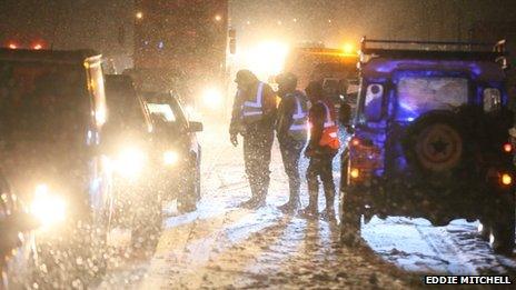 Emergency services help drivers on the A23 in Sussex
