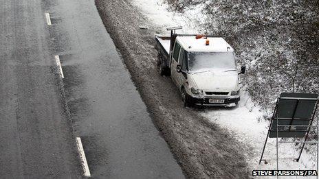 Van at the side of the A23