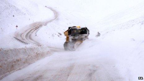 Snowfall near Tomintoul