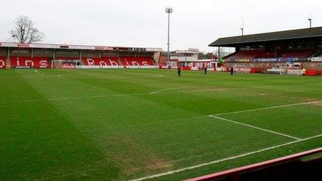 Whaddon Road, home of Cheltenham Town FC