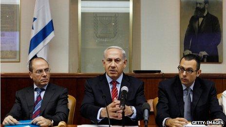 Benjamin Netanyahu at a cabinet meeting (file photo)