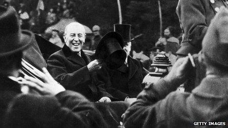 Woodrow Wilson in Paris in 1919