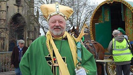 Len Cale as St Patrick