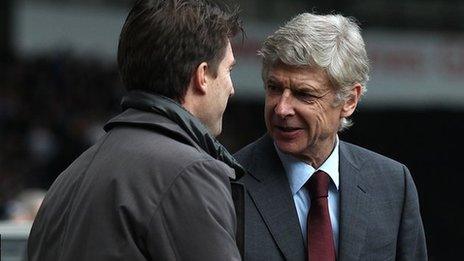 Michael Laudrup with Arsene Wenger