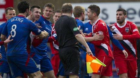 Inverness and Ross County players