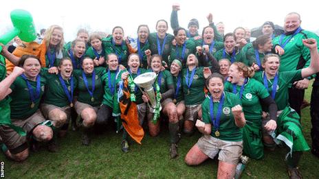 Ireland women celebrate in Milan