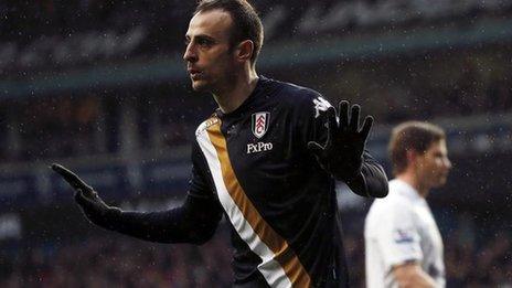 Fulham striker Dimitar Berbatov does not celebrate after his winner at Tottenham